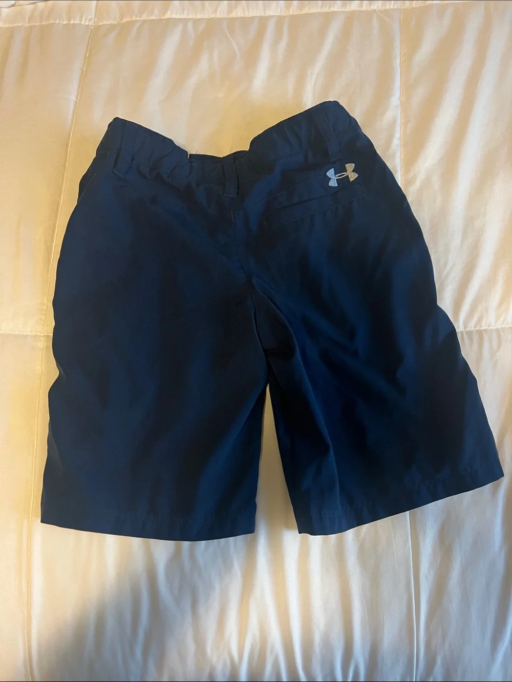 Under Armour Boys Navy Flat-Front Performance Shorts